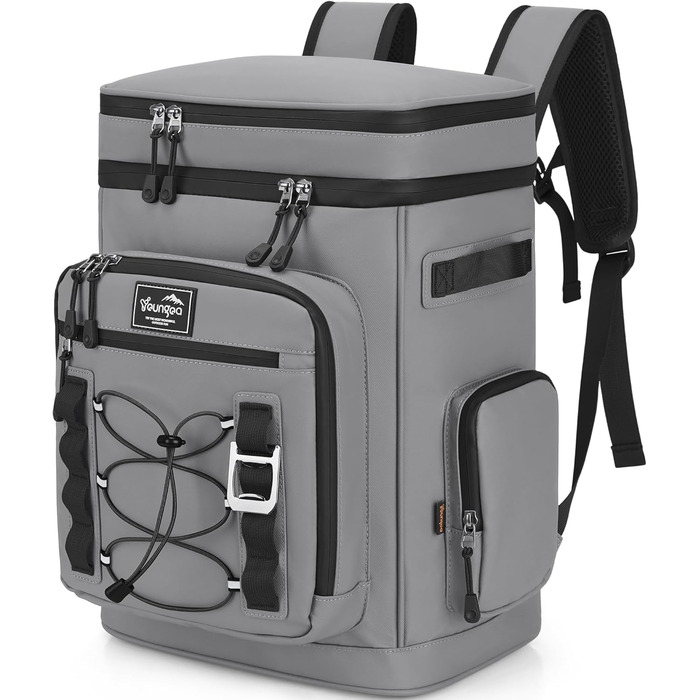 Рюкзак-холодильник 30L, водовідштовхуючий, для пікніків, пляжу, кемпінгу, відпочинку на природі (зелений/сірий)