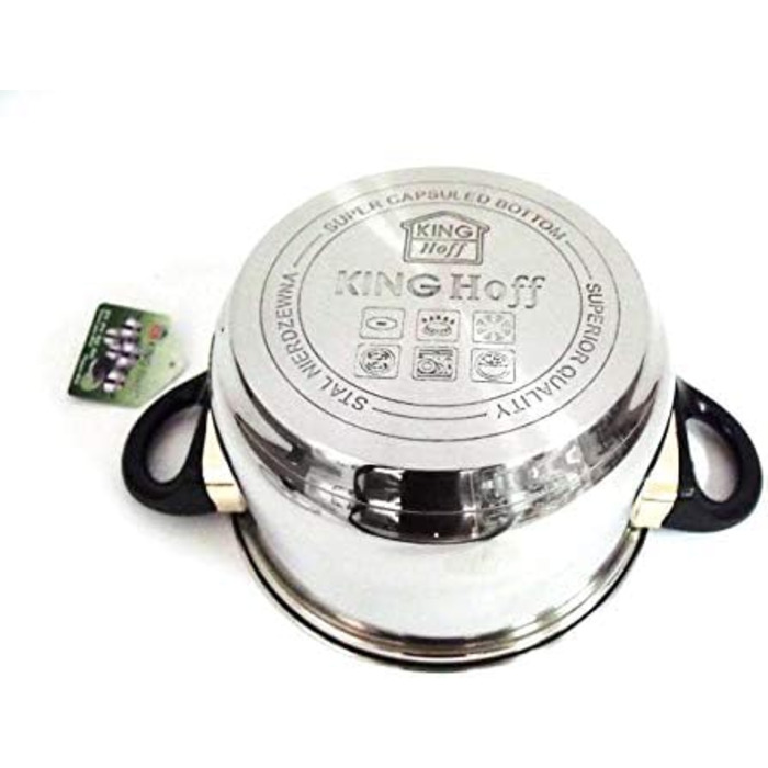 Набір каструль з 12 предметів з кришкою та тефлоновою сковородою з нержавіючої сталі KINGHOFF KH-4441