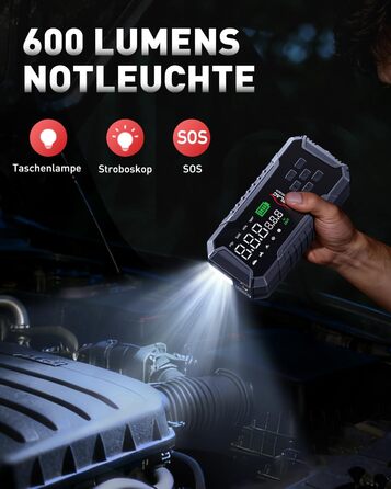 Powerbank для авто ANFLAG 7000A з компресором 160PSI, 26800mAh, для бензинових та дизельних двигунів (до 12.0L), LED-ліхтар