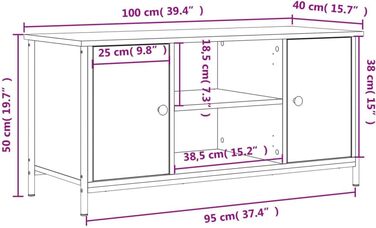 Тумба під телевізор Дуб Сонома 100x40x50 см Інженерне дерево (Дуб копчений)