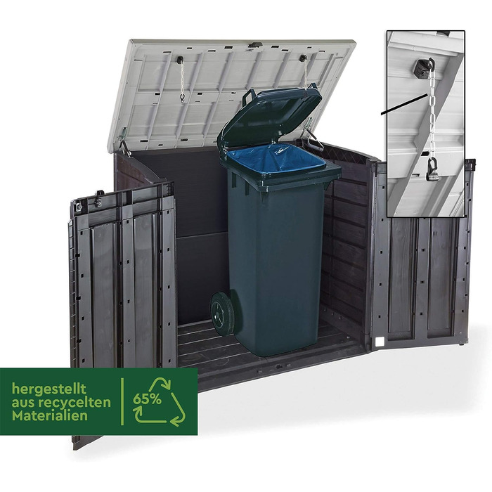Ящик для сміттєвих баків Keter Store it Out Max, 1200 л, чорний/сірий, пластик