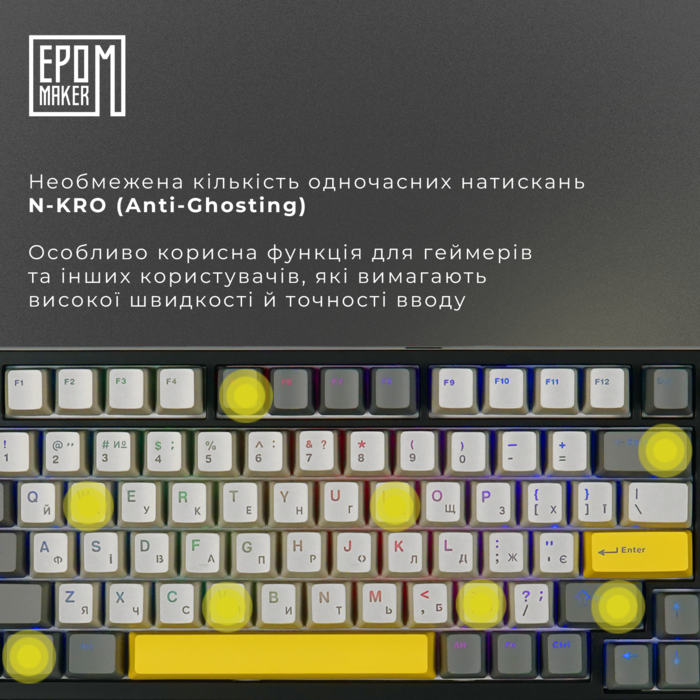 Клавіатура механічна бездротова EPOMAKER TH80 SE Budgerigar V2 Black (TH80-SE-B-BV2)