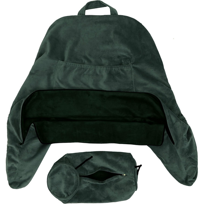 Подушка для чоловіка з підлокітниками - сіра, для читання та відпочинку в ліжку | Premium Memory Foam | Знімна подушка для шиї