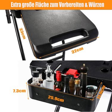 Підставка для гриля GFTIME для Weber Q1000, Q2000, Q1200, Q1400, Q2200, Q2400 та Blackstone 43/56 см, Outdoor