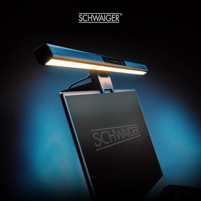 LED лампа на монітор Schwaiger з USB-C, сенсорне керування, 1,5м кабель, для дому, офісу та ігор