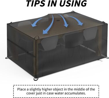 Водонепроникний чохол для садово-патіо меблів 200*160*70 см, 420D Oxford, захист від УФ, анти-PU, зимовий, для саду та тераси