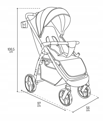 Дитячий візок-прогулянка MoMi Miya, бежевий (до 22 кг) – колеса EVA, повний комплект аксесуарів