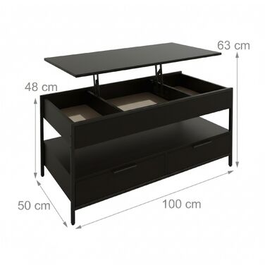 Зручний столик Relaxdays з місцем для зберігання