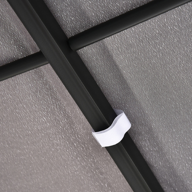 Намет з навісом для садової альтанки з навісом Outsunny Pergola Metal Grey 297x297см для саду, патіо, балкона