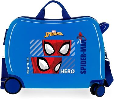 Дитяча валіза Marvel Spiderman Hero, синя, 50 x 38 x 20 см, жорстка, комбінована застібка з ABS, 34 л, 1,8 кг, 4 колеса, ручна поклажа