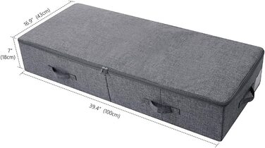 Я буду створювати тристоронню кошик з кришкою на блискавці, складаний контейнер для зберігання під ліжком для ковдр, розкладних ліжок, розкладних ліжок і т. д. (Чорний / сірий)