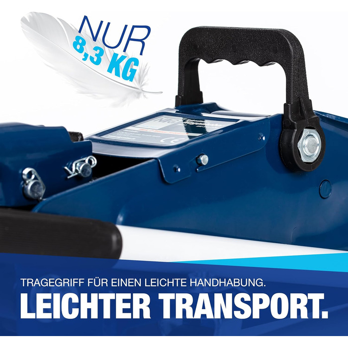 Гідравлічний домкрат NTG 2T (2000 кг) з сертифікатом TÜV, сталева конструкція, висота підйому 130-330 мм - для автомобілів, заміни шин