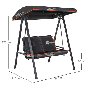 Подвійне садове крісло-гойдалка 