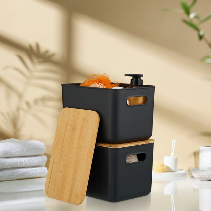 Набір з двох контейнерів для зберігання Relaxdays з кришкою