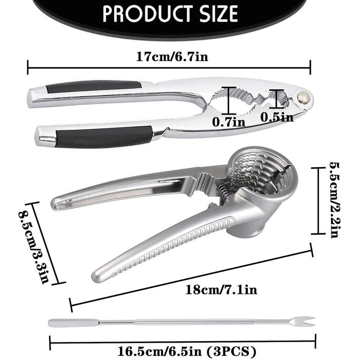 Лускунчик 2PCS 3PCS виделки з нержавіючої сталі, квітковий лускунчик, лускунчик з нержавіючої сталі, щипці для волоських горіхів, багатофункціональний лускунчик