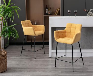 Набір барних стільців, 4 шт., зелений, сучасний дизайн, металеві ніжки, м'яке сидіння з фrotée, для кухні, кафе, бару