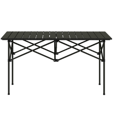Зручний складаний столик для кемпінгу та саду. Легкий алюмінієвий стіл на 2 особи, розміром 95 x 55 см, чорного кольору. Ідеально підходить для відпочинку на природі та в саду.