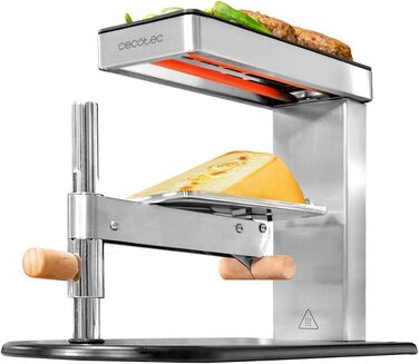 Електричний гриль-рашет Cecotec Raclette Cheese&Grill 6000 з нержавіючої сталі, 600W, регульований термостат, антипригарне покриття