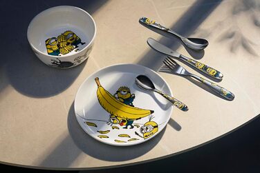 Набір дитячого посуду Minions WMF Cromargan, 6 предметів, з нержавіючої сталі, від 3 років, без гравію, придатний для миття в посудомийній машині