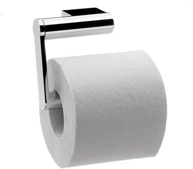 Тримач для паперу Emco System2 без кришки, елегантний тримач для туалетного паперу для настінного монтажу з металу, високоякісний тримач для туалетного паперу з шарнірним кронштейном, хромований хром звичайний