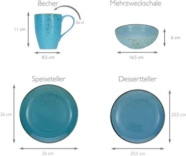 Серія Nature Collection AQUA, набір посуду комбінований сервіс з 16 предметів, 20157