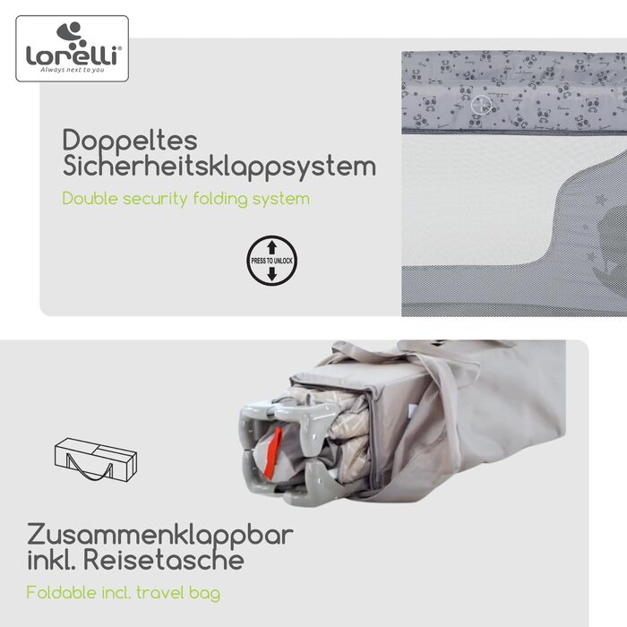Lorelli Babybett und Laufstall Moonlight 2 в 1: дитяче ліжко та манеж для ігор, рожевий, з транспортною сумкою