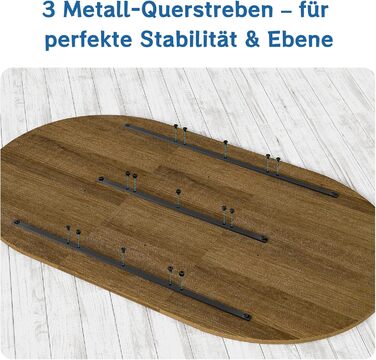 Овальний обідній стіл WAFTING Modern, для 4-6 осіб, 160x90x75 см, з імітацією горіха