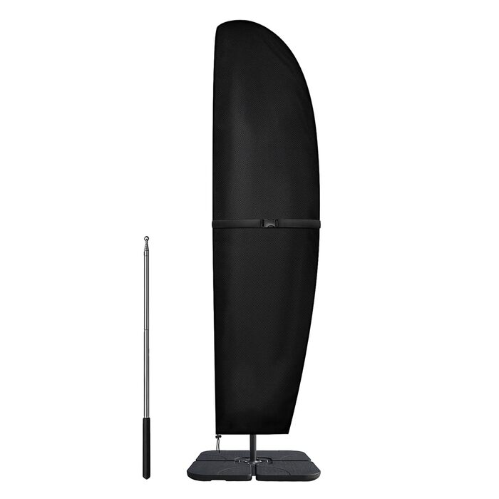 Чохол для парасольки/маркетки Dokon, діаметр до 400 см, водонепроникний, зимовий, UV-стійкий, чорний (205x57/48 см)