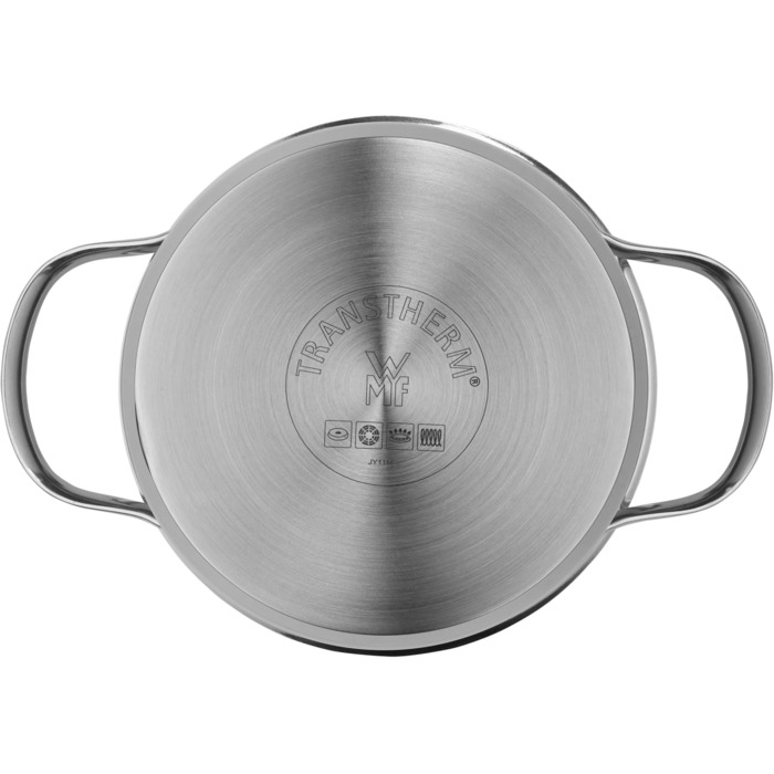 Набір каструль WMF Aparto з нержавіючої сталі Cromargan з кришкою з термостійкого скла, індукційне дно, не має покриття, придатний для миття в посудомийній машині (16 см)