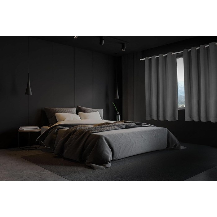 Комплект штор Utopia Bedding Blackout 2 140x175 см, сірий Теплоізоляційний і непрозорий