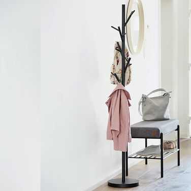 Металева вішалка для одягу Loft - Сучасна вішалка для передпокою, спальні, офісу - 170 см, матовий чорний