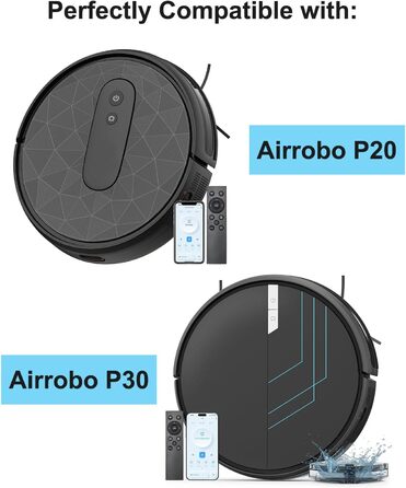 Запчастини MsDaos сумісні з роботом-пилососом AIRROBO P20 P30, комплект змінних аксесуарів включає 1 роликову щітку, 4 бічні щітки, 4 фільтри HEPA (9 шт. )