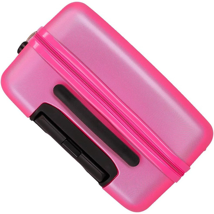 Чохол-валіза Roll Road Flex з ABS-пластику, кодований замок, 4 колеса, ручна поклажа, практичний інтер'єр, набір 2 шт., рожевий