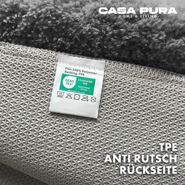 Casa Pura Килимок для ванної кімнати з високим ворсом Sky Soft - М'який, пухнастий, з ефектом шаги - Нековзний, пральний, перевірений на шкідливі речовини - 16 кольорів у 6 розмірах (80x150 см, /Ivory)