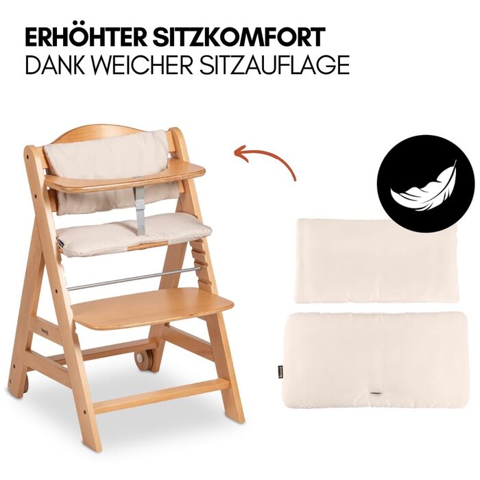 Дитячий стільчик Hauck Beta+ Newborn Set Premium Dark Grey - комплект з підставкою для новонароджених, м'яким сидінням та підносом для годування
