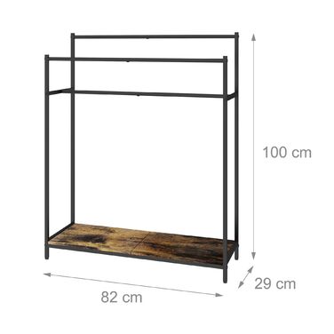 Підставка для рушників індустріального стилю з полицею Relaxdays