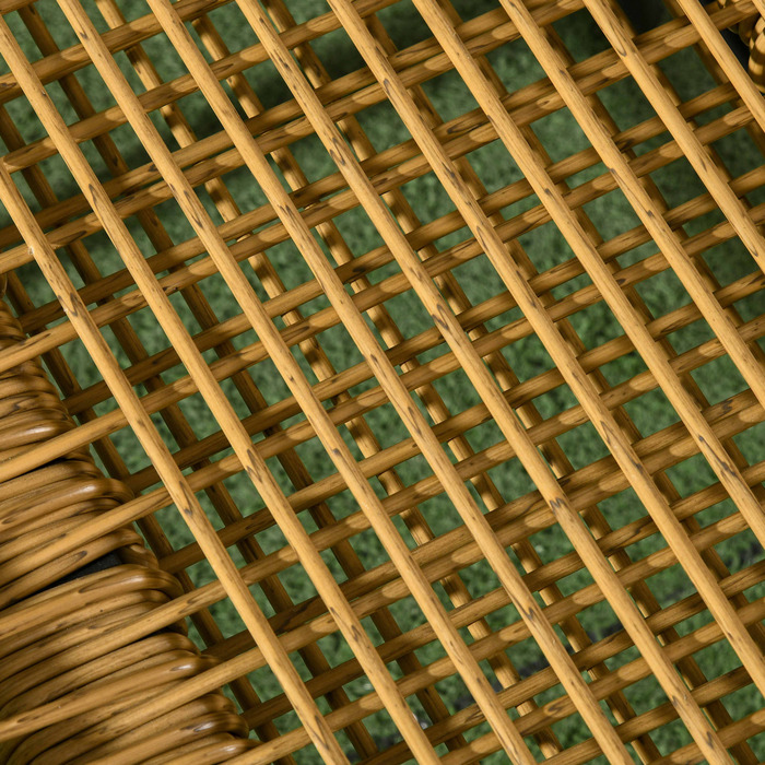 Крісло та пуф Outsunny з ротангу Polyrattan, регульована спинка, світло-коричневий/сірий/чорний