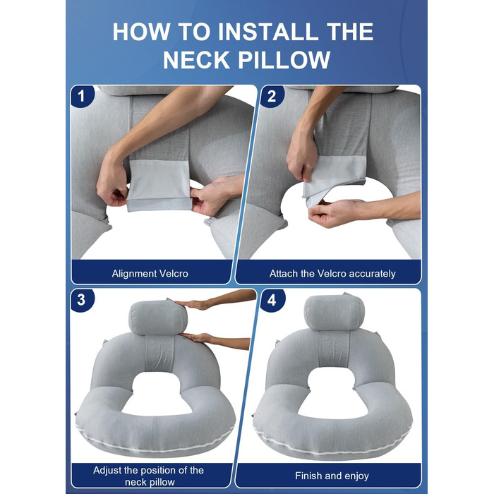 Підкова для читання INSEN: спинка для сидіння в ліжку, для читання, відпочинку, мам та дітей. Охолоджуюча підкова сірого кольору з охолоджуючими смугами