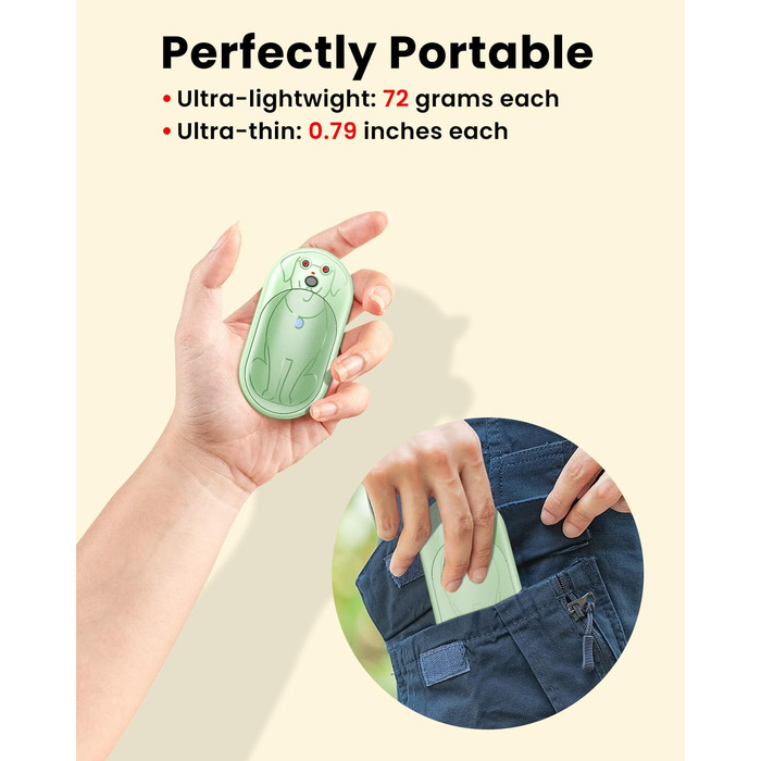 Електричний грієчка для рук Miaton 6000mAh - перезаряджуваний кишеньковий обігрівач для кемпінгу, подарунок для чоловіків, жінок, дітей