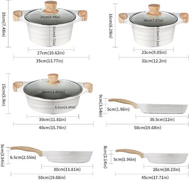 Набір каструль і сковорідок з 14 предметів для всіх типів варильних поверхонь