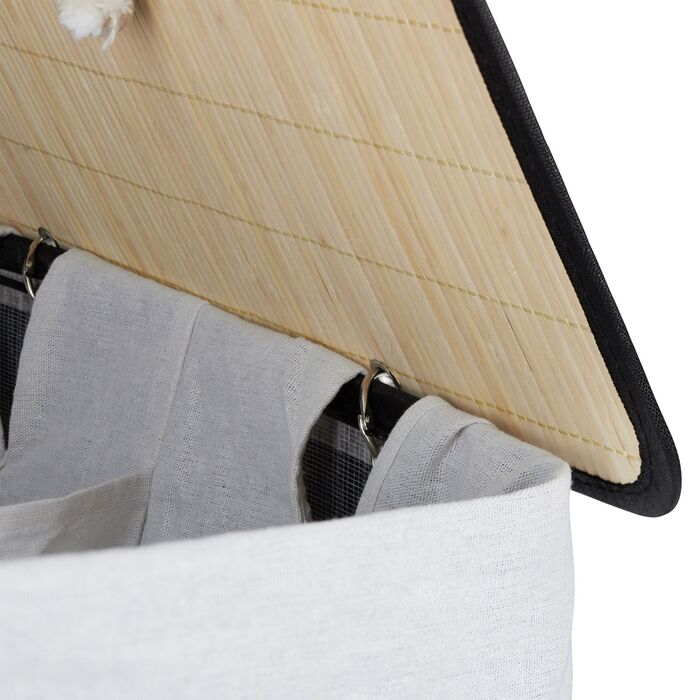 Кошик для білизни Relaxdays з бамбука з 2 відділеннями