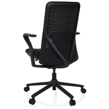 Офісне крісло VERVIO з 3D-сіткою на спинці / тканинний сидіння, чорний колір, hjh OFFICE