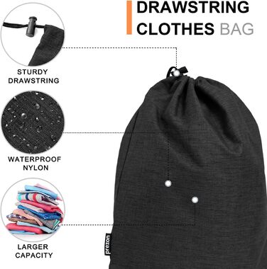 Набір компресійних органайзерів для одягу в подорож, стислий пакувальник для валізи та рюкзака, 6 шт, чорний