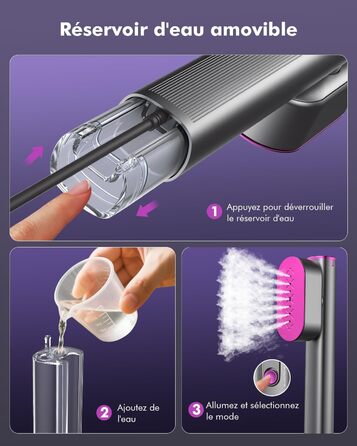 Портативний паровий випрямляч для одягу Stunden - 2 в 1 (праска + випрямляч), 1000 Вт, 110-240V, для подорожей та дому