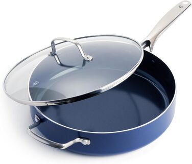 Керамічна сковорода з антипригарним покриттям Blue Diamond, 35,6 см, без вмісту PFAS, можна мити в посудомийній машині, можна використовувати в духовці