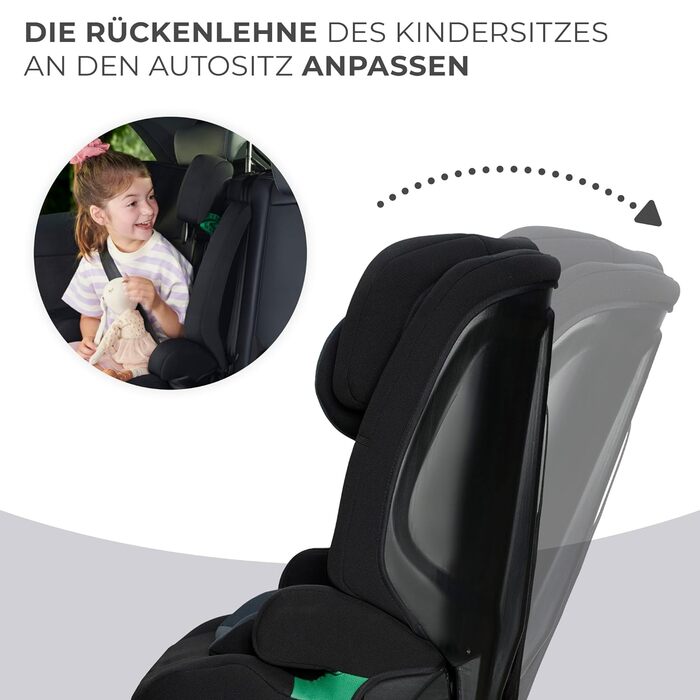 Автокрісло Kinderkraft SAFETY FIX 2 I-SIZE (76-150 см) – 9-36 кг, Isofix, регулювання підголівника, чорний CLASSIC