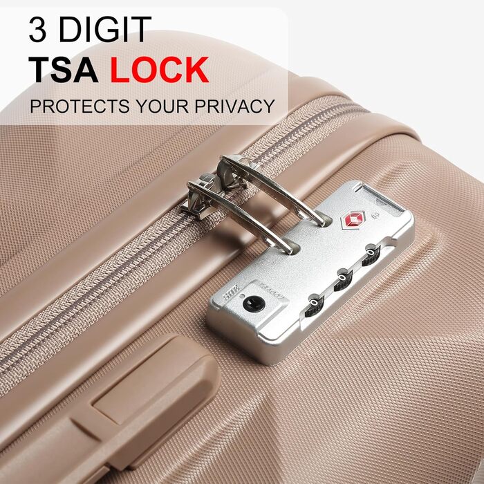 Набір валіз та сумок Sea Choice: 5шт (55/65/76см), TSA замок, 4 колеса, рожеве золото