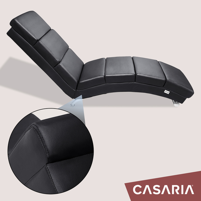 Relax Lounger London чорний зі штучної шкіри