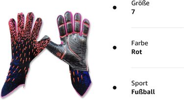 Воротарські рукавички OLYSPM дитячі воротарські рукавички чоловічі, забезпечують відмінний захист завдяки зносостійким, нековзним і захищає зап'ясті властивостями, розмір 6/7/8/9/10 7 червоний