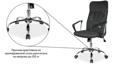 Крісло поворотне Q-025 чорна тканина